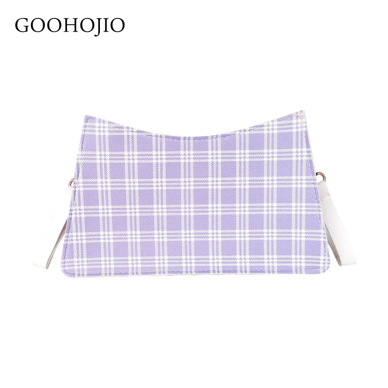 

GOOHOJIO 2021 Spring Autumn New Fashion Exquisite Lattice Bags Women Solid Color Handbag Women Design Small Shoulder Bags Ladies