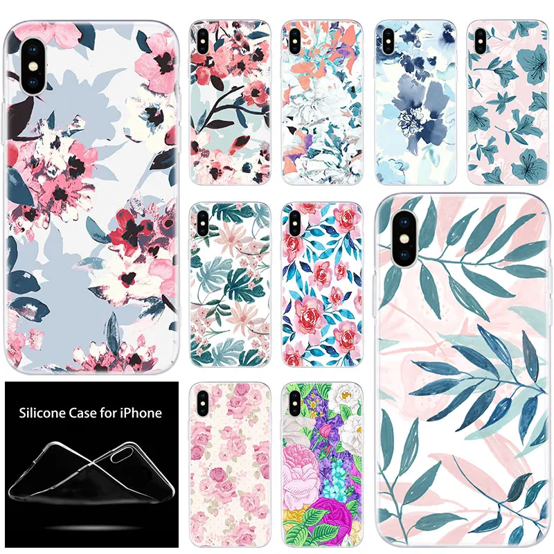 Роскошный силиконовый чехол для телефона с розовыми цветочными Пастельными