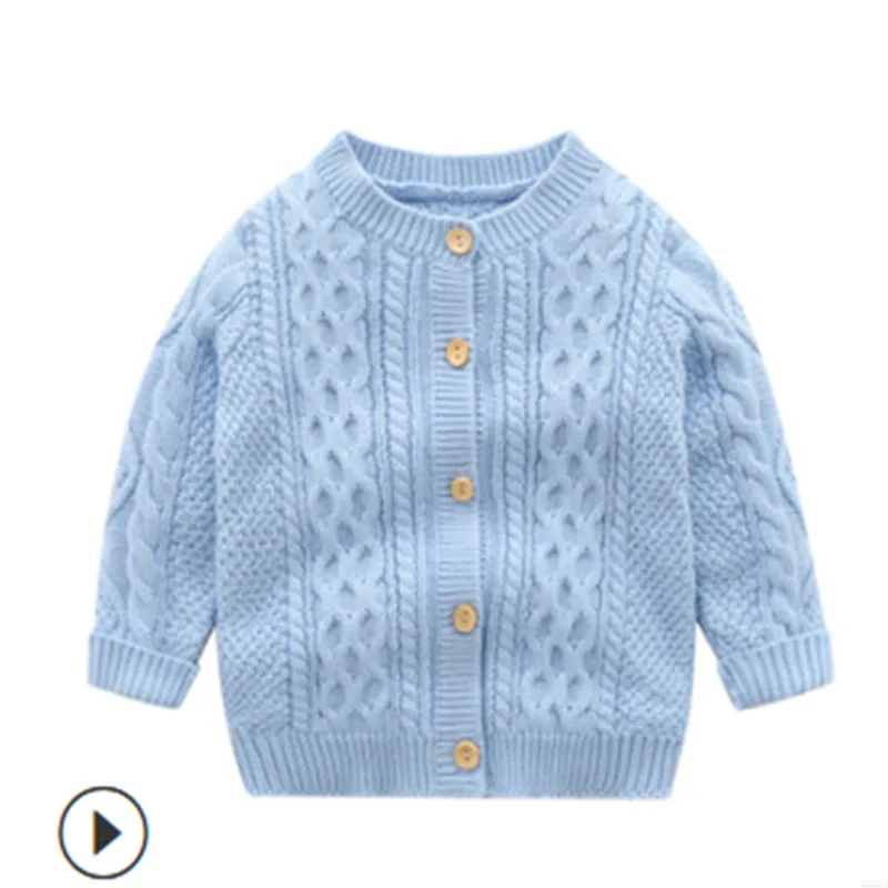 Зимняя одежда для новорожденных Свитер малышей Повседневный вязаный кардиган
