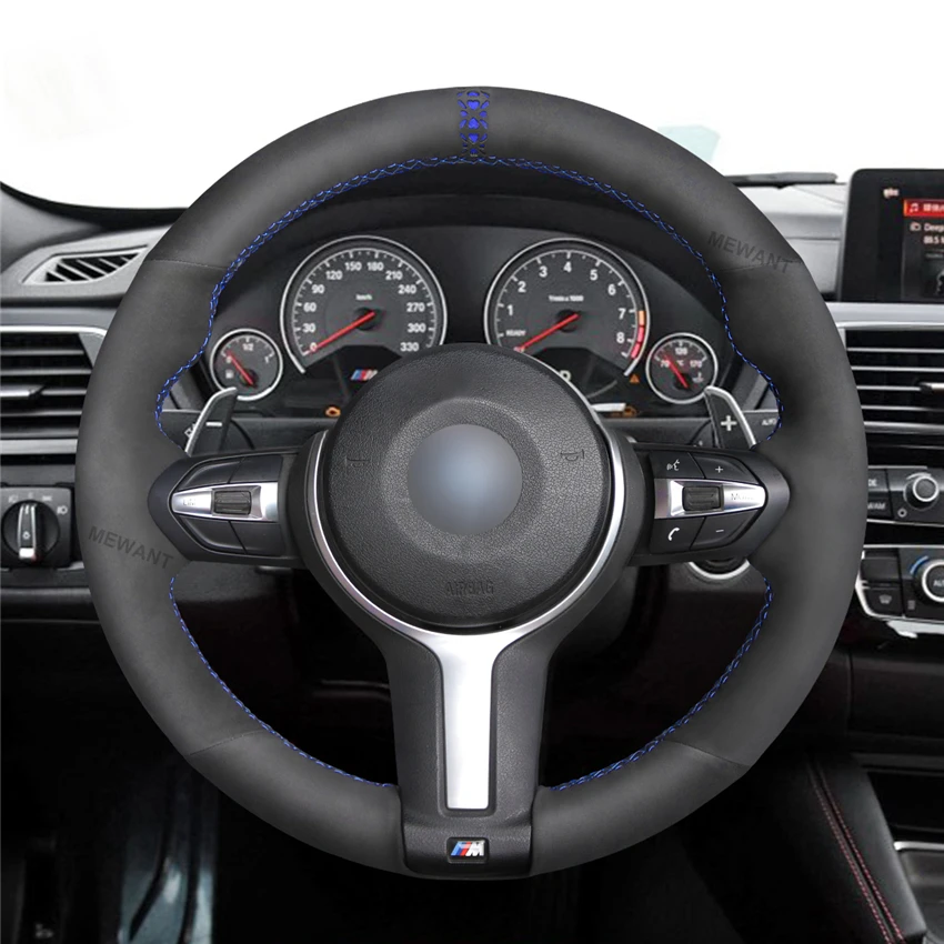 MEWANT черная замшевая накладка на руль Holste для BMW M Sport F30 F31 F34 F10 F11 F07 X5 F15 M50d X6 F16 F20 F21