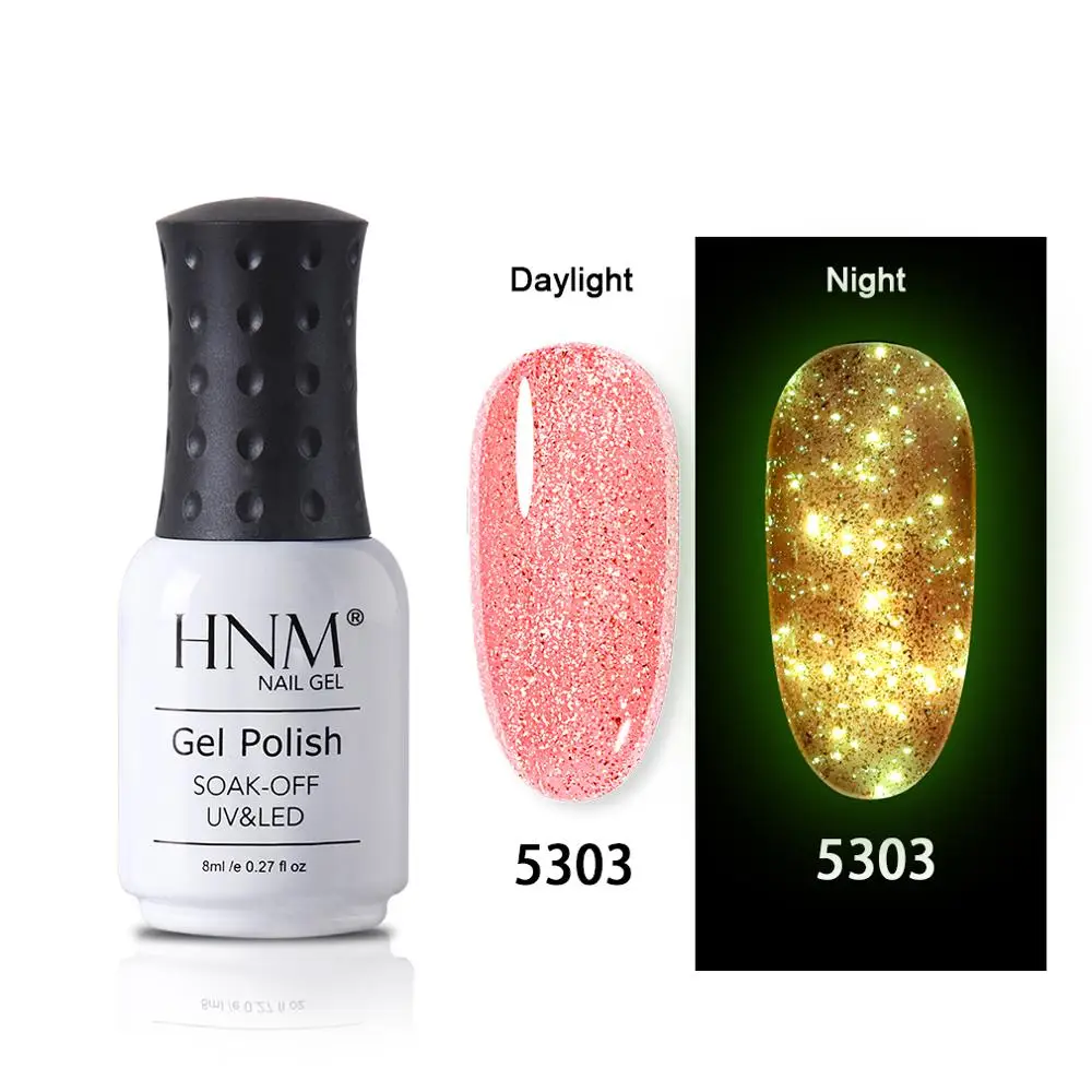 Флуоресцентная Роза HNM фотолюминесцентный лак для ногтей 8 мл Фотолюминесцентные