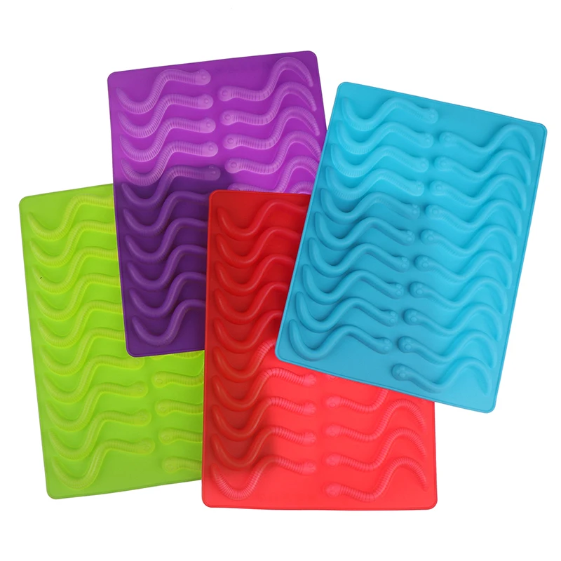 20 полости силиконовый клейкий змея черви медведь формы конфеты желе емкость для