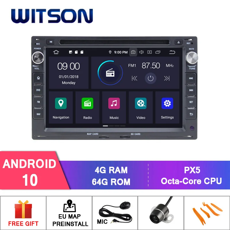 Автомобильный DVD-плеер WITSON Android 10 0 4 Гб ОЗУ с GPS для Volkswagen Golf/B5/Polo/Bora автомобильное