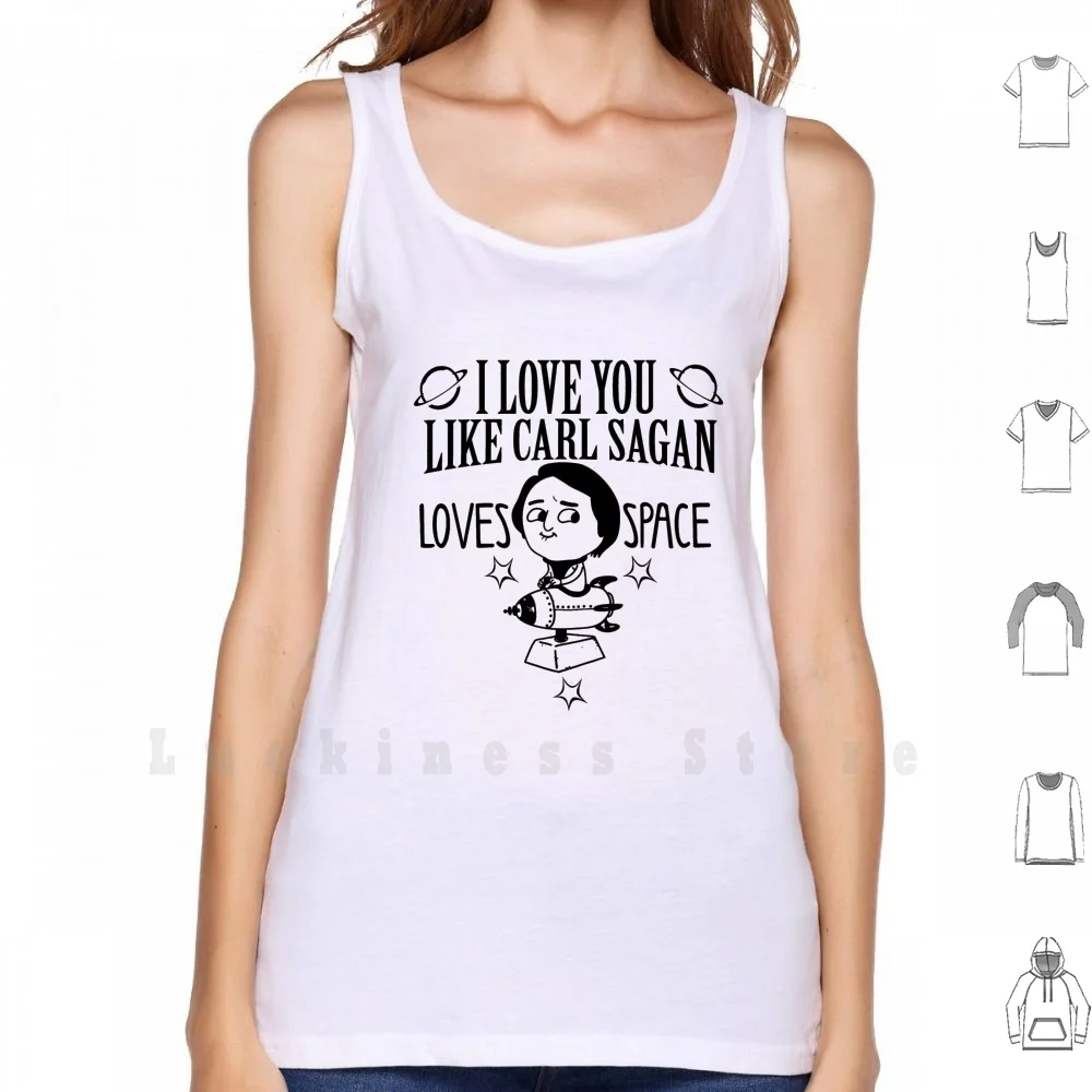 Я люблю вас как Карл Саган любит космос майки жилеты 100% хлопок Космос наука