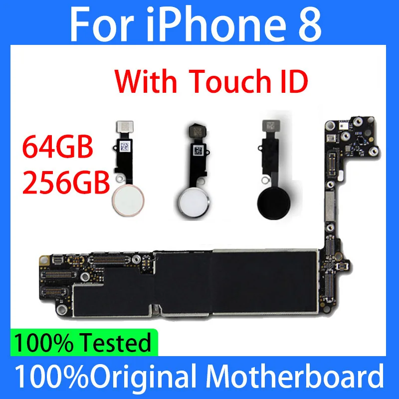 100% оригинальная материнская плата для iPhone 8 с Touch ID/без ID Логическая iPhone8 тестером