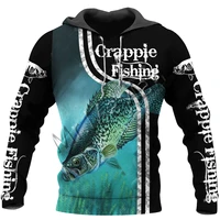 3d print animal dass crappie fishing colorful fashion men women tracksuit casual hoodies zipper sweatshirts jackets s 24