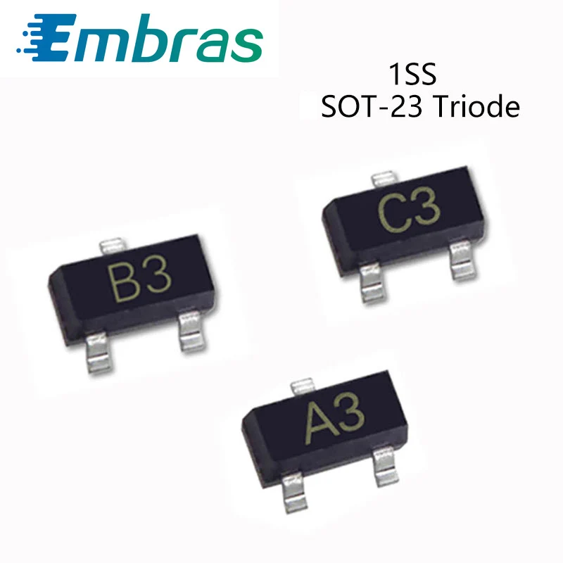 50 шт. SMD коммутационный Триод Транзистор 1SS181 A3 1SS184 B3 1SS226 C3 85 в 300 мА SOT 23 электронные