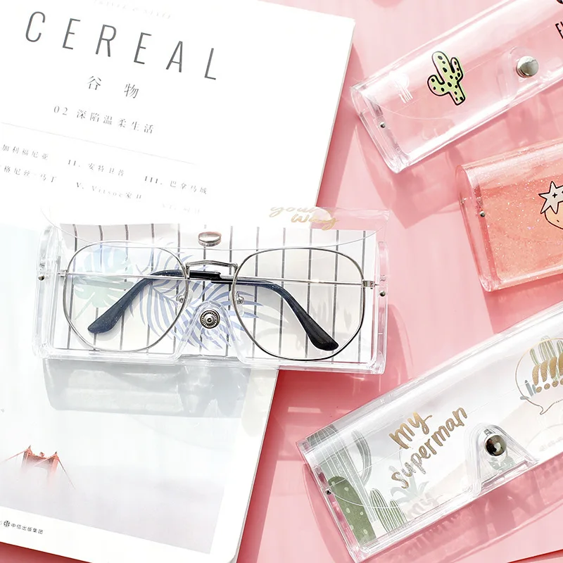 Портативный прозрачный Чехол для очков футляр с мультяшными животными