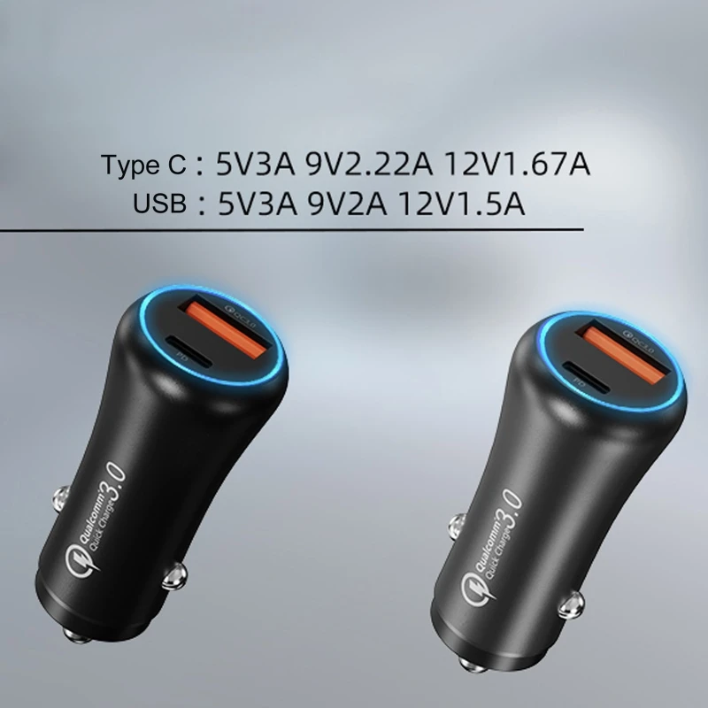 

USB C Car Charger Adapter Mini Cigarette Lighter 6000 (mA) Aluminum Alloy