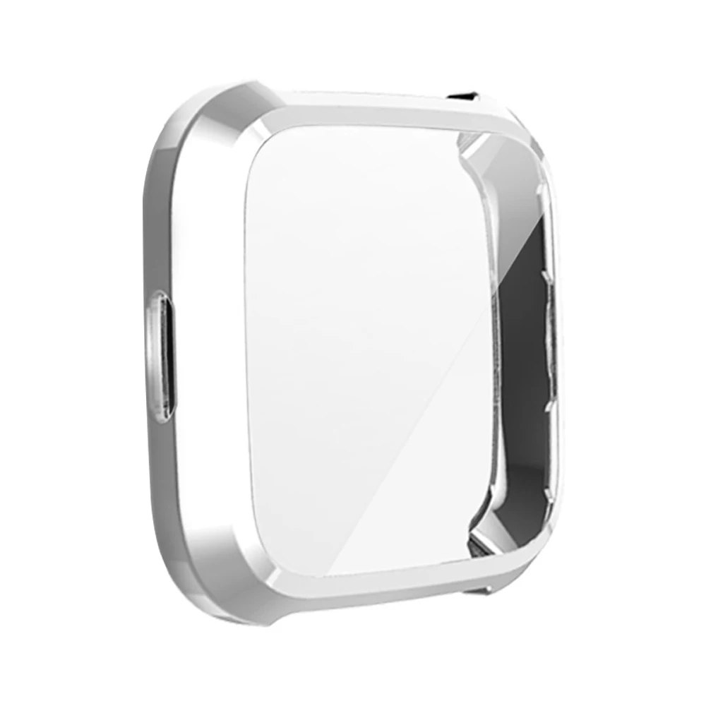 Silver Чехол для часов Fitbit Versa Lite/Versa 2, Мягкий защитный чехол для экрана Versa2, легкий ТПУ бампер, тонкий Чехол, аксессуары - Цвет: Silver