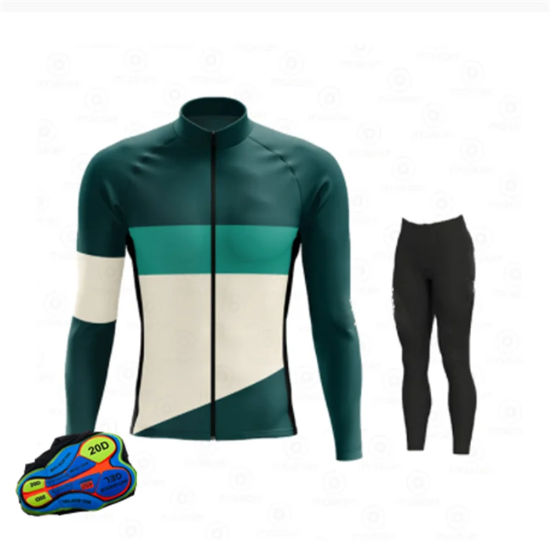 

Wholesale Custom Professional Men Long Sleeve Cycling Jersey High Waist Pant Sports Cycling Jersey Set