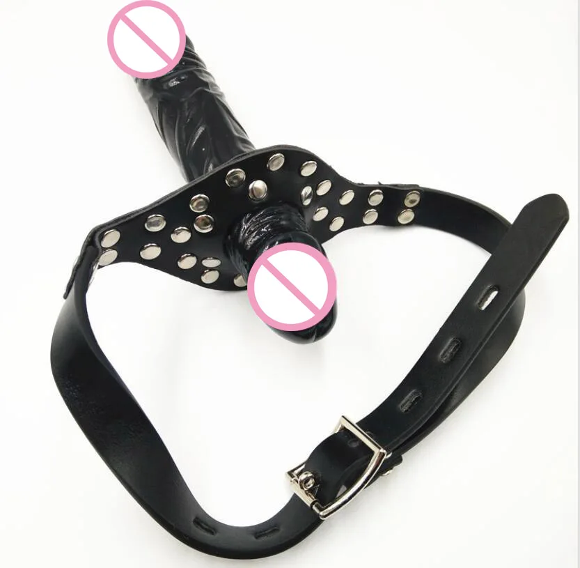 Взрослые игры двух конечный дилдо кляп рот фаллоимитатор ремень на голову лежали