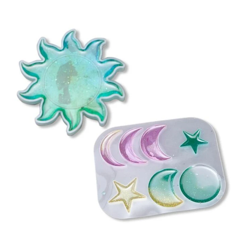 

Crystal Epoxy Resin Mold Stars Moon Sun Lunar Eclipse Pendant Silicone Mould Handmade Decorative DIY Crafts Jewelry Tool