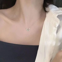 vintage butterfly pendant necklace womens new fashion chain charm jewelry party wedding gift niche design clavicle chain
