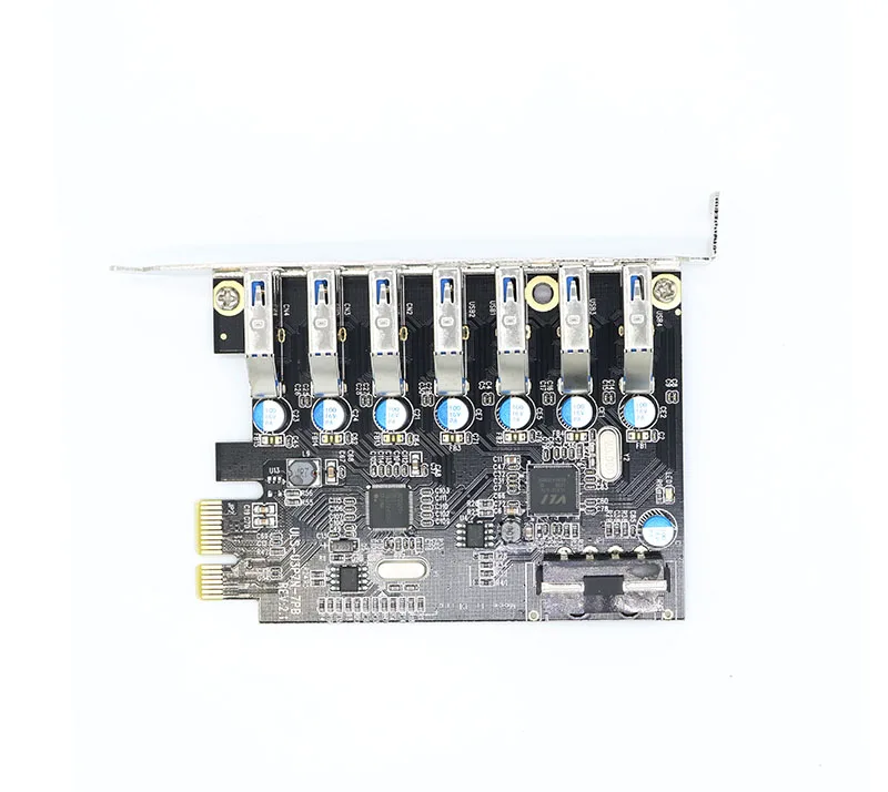 Суперскоростная карта-адаптер PCIE 7 портов USB 3 0 с 4-контактным разъемом питания IDE