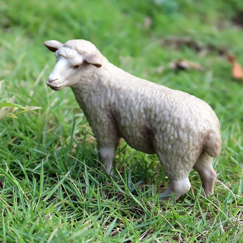 

8*4*6.5CM Children's Simulation Solid Model Wild Animal World Toy Hand-made Decoration Merino Sheep Ranch Sheep Poultry