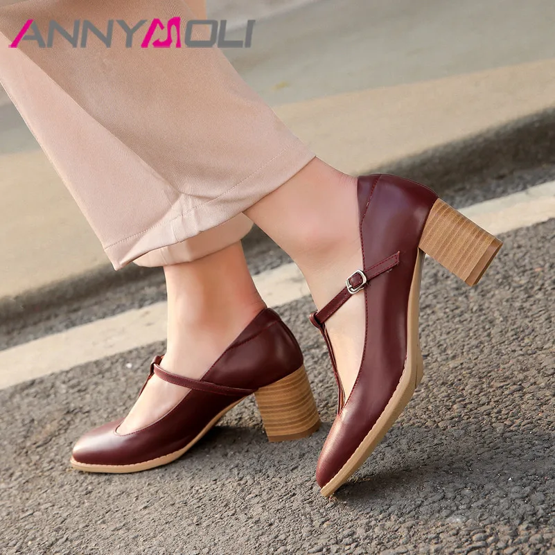 Meotina/женские туфли лодочки на высоком каблуке обувь из натуральной кожи толстом с