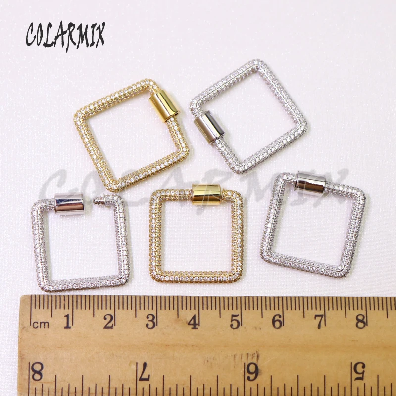 6Pcs Zircon Square clasp Pendants accessories for jewelry making mix kinds zircon pendant fashion women 50939 | Украшения и