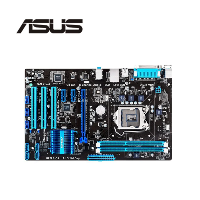 Разъем LGA 1155 для ASUS H61 PLUS материнская плата настольного компьютера i3 i5 i7 DDR3 16G б/у