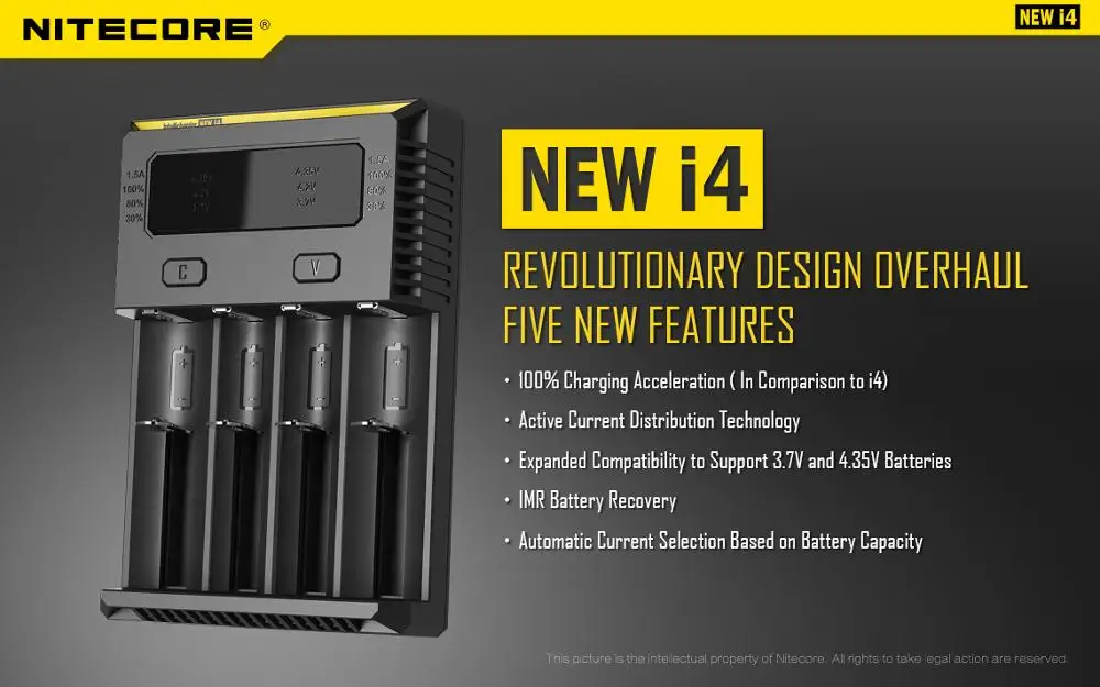 Аккумуляторная литий ионная батарея Nitecore NL1823 18650 2300 мАч 3 7 в Вт ч 4