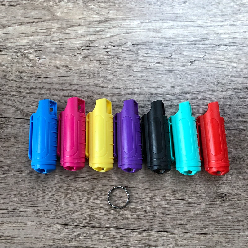 

Reusable Pepper Spray Tank Bottle Plastic Case Emergency Empty Box Spray Shell with Key Ring Keychain Portable Clear Bathroom