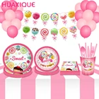 Десертный леденец, праздничное бумажное полотенце для вечеринки, флажки, приглашения, буквы, пакет для конфет, украшение на день рождения, для ребенка, свадьбы, Baby Shower