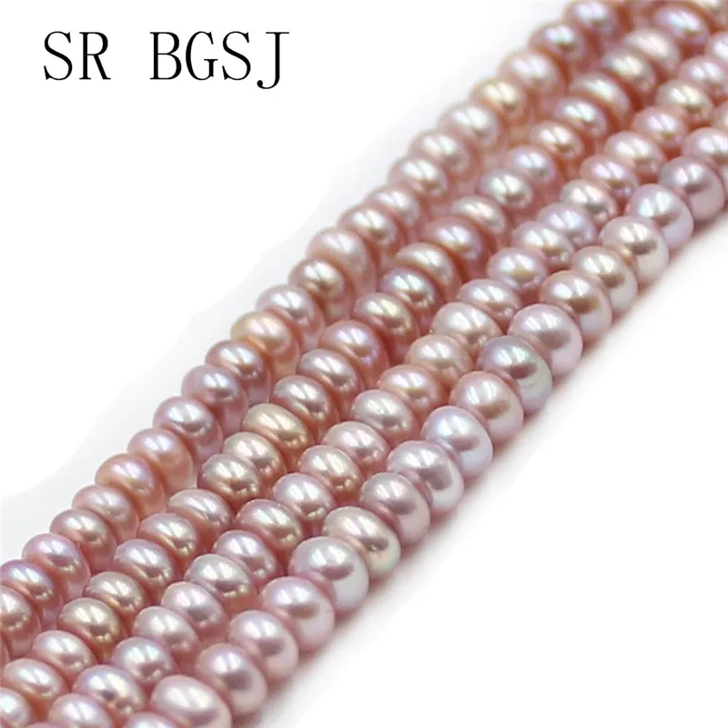 Free Shipping 3 4mm AAA White Pink Purple Freshwater Pearl Jewelry Findings Loose Rondelle Beads Strand 14&quot|Бусины| |