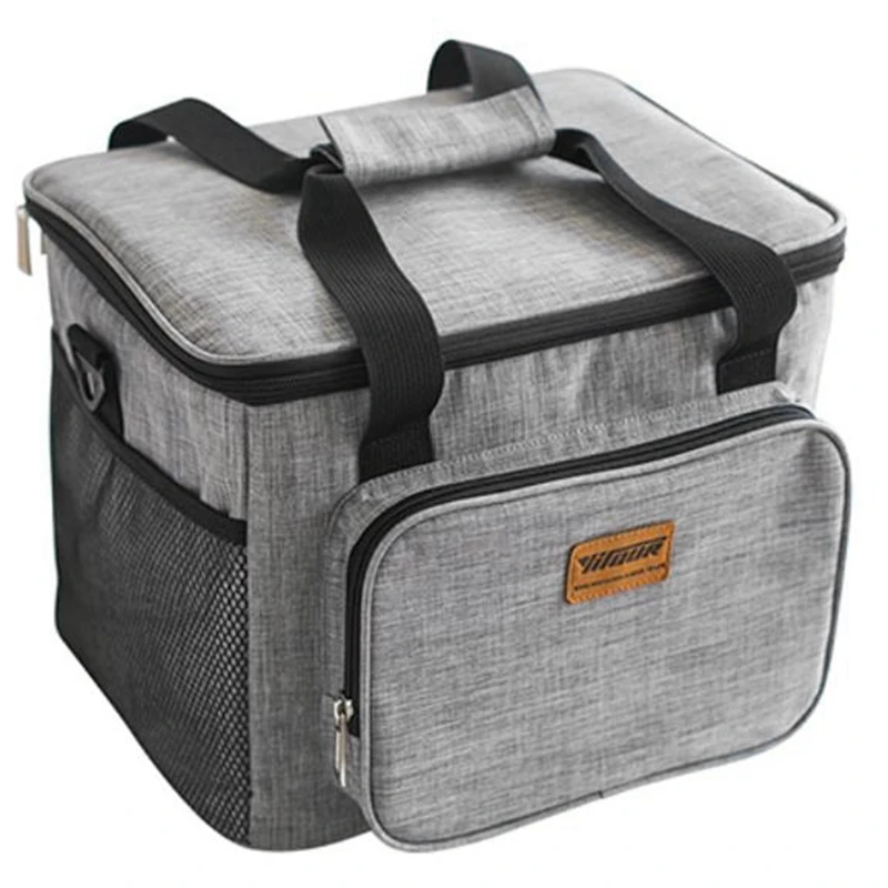

YITOUR Portable Thermal Cooler Bag Picnic Food Beverage Fresh Keeping Organizer Insulated Lunch Box Zipper Tote Accessories Case