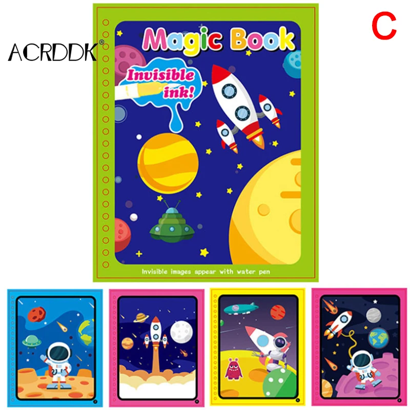 

Coloring Book Magic Pen Painting Drawing Board for Kids Toys Magic Water Drawing Book Birthday Gift Repeated Reusable FL