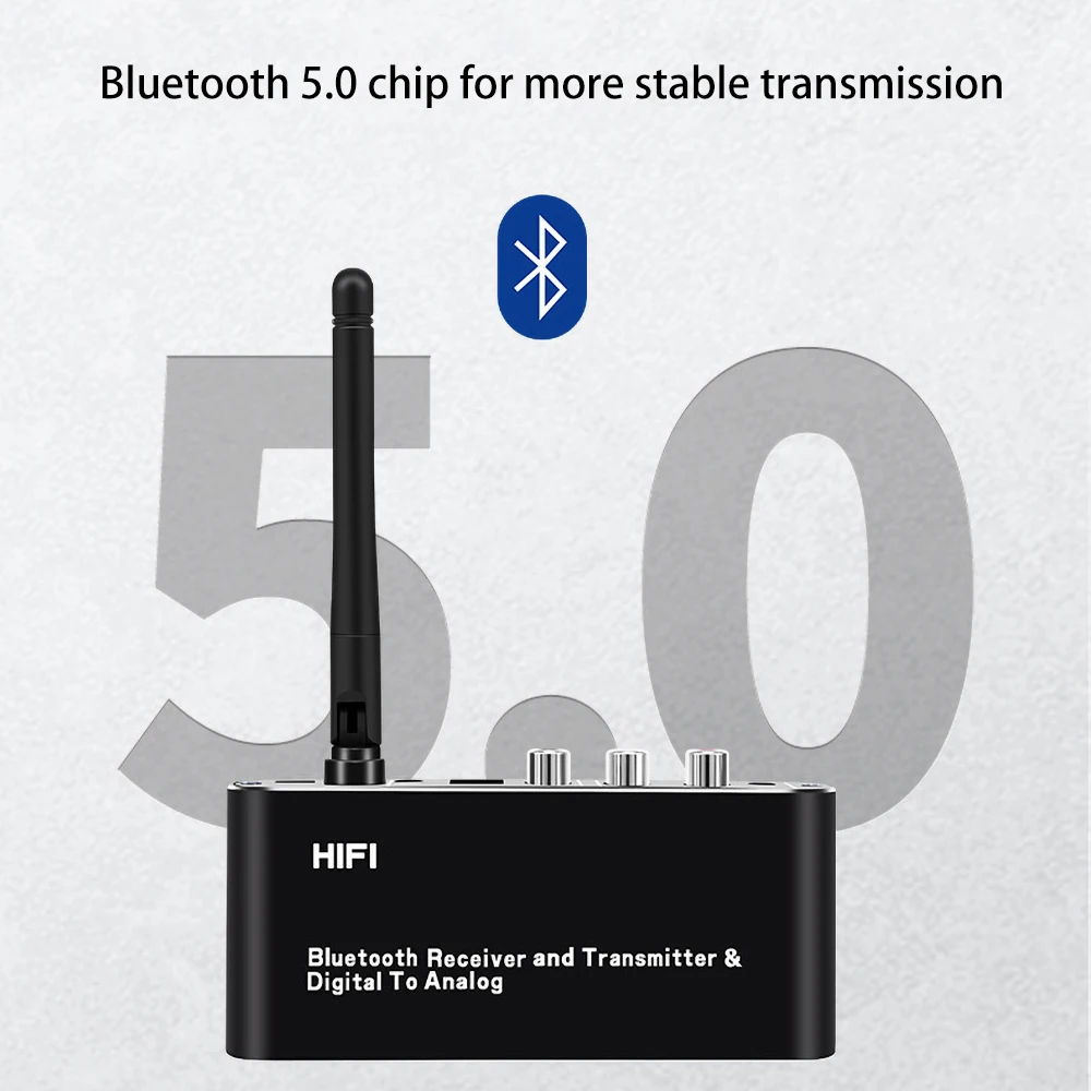 Bluetooth 5 0 аудиопередатчик цифро-аналоговый Hi-Fi аудиопреобразователь беспроводной