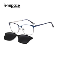 lenspace polarized sunglasses men 2 in 1 magnetic clip on glasses tr90 optical prescription eyewear metal frames eyeglasses