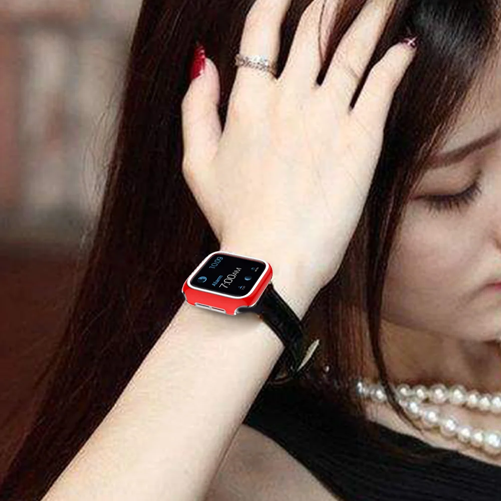 Модный матовый защитный чехол для Apple Watch SE 7 6 5 4 3 шт. бампер 41 мм 44 38 42 45 Жесткий