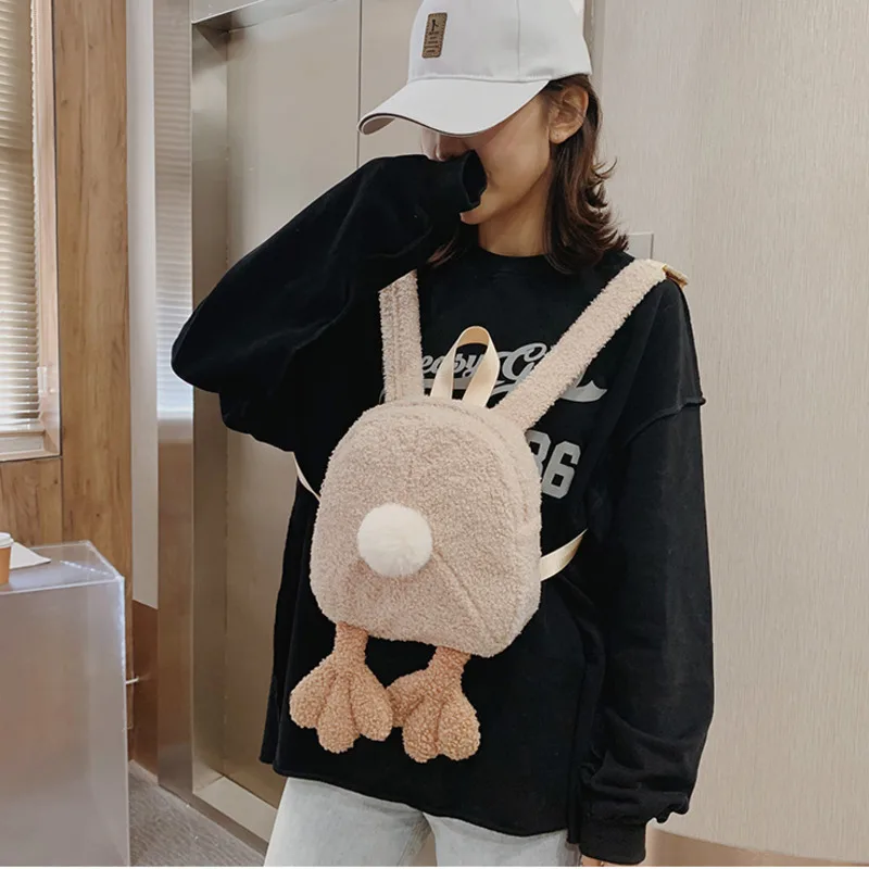

Cute Cartoon Plush Mini Backpack Women Mochila School Bags For Teenagers 2020 New Girls Small Backpack Rucksack School Bag