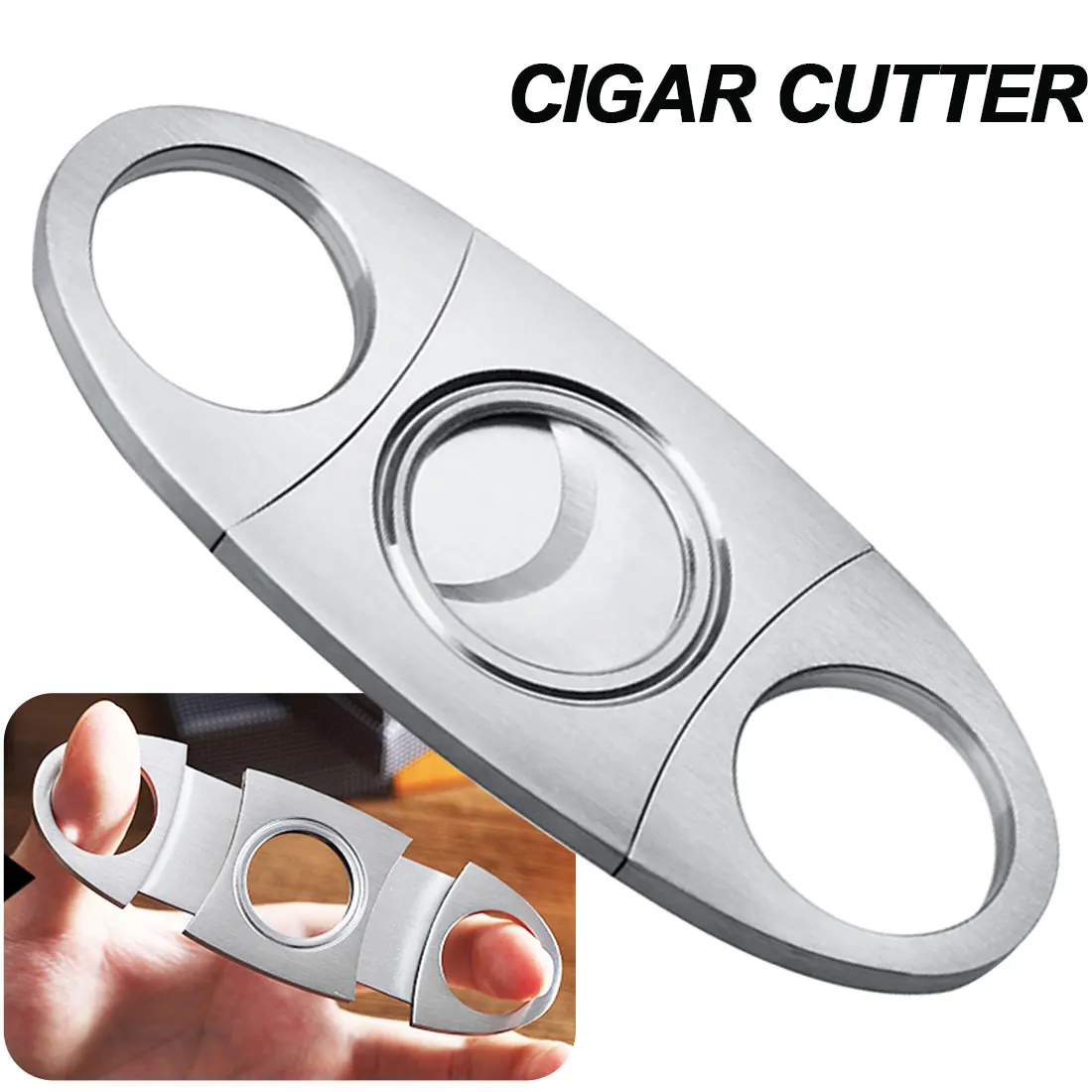 

Cigar Cutter Stainless Steel Cigar Accessories New Metal Classic Portable Cutter Head Stand With Gift Box Cigar Scissor Cutter