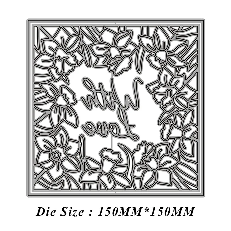 

Flower Hollow Frame Metal Cutting Dies 2021 New Diy Molds Scrapbooking Paper Making Die Cuts Crafts