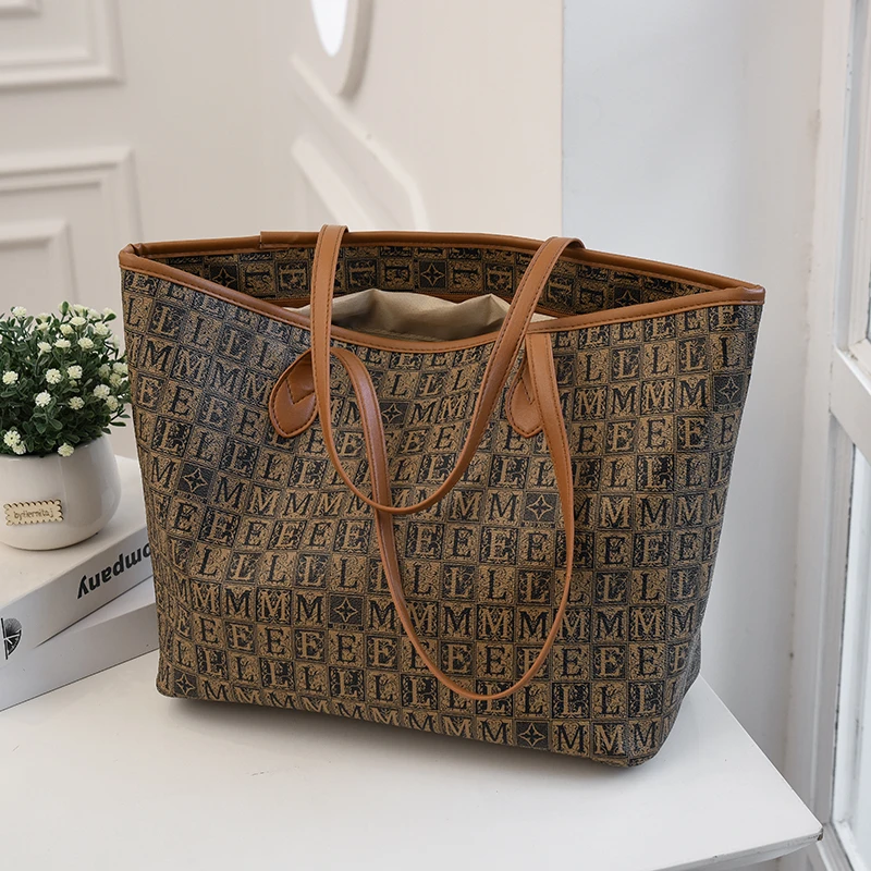 

Вместительная женская сумка-тоут, модная дамская сумочка на плечо с пресбиопическим принтом в европейском и американском стиле