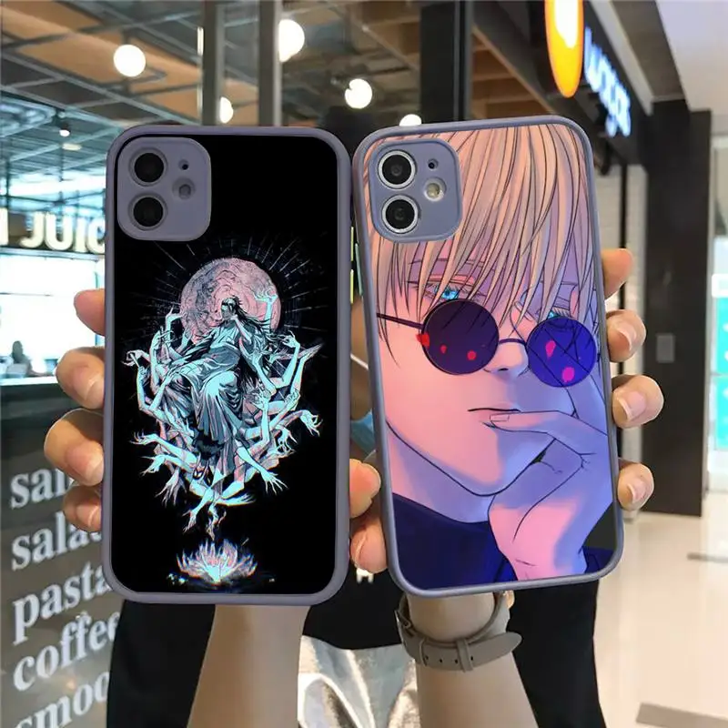 

Jujutsu Kaisen Phone Case Matte Transparent for iPhone 7 8 11 12 s mini pro X XS XR MAX Plus Clear mobile bag Anime Cartoon