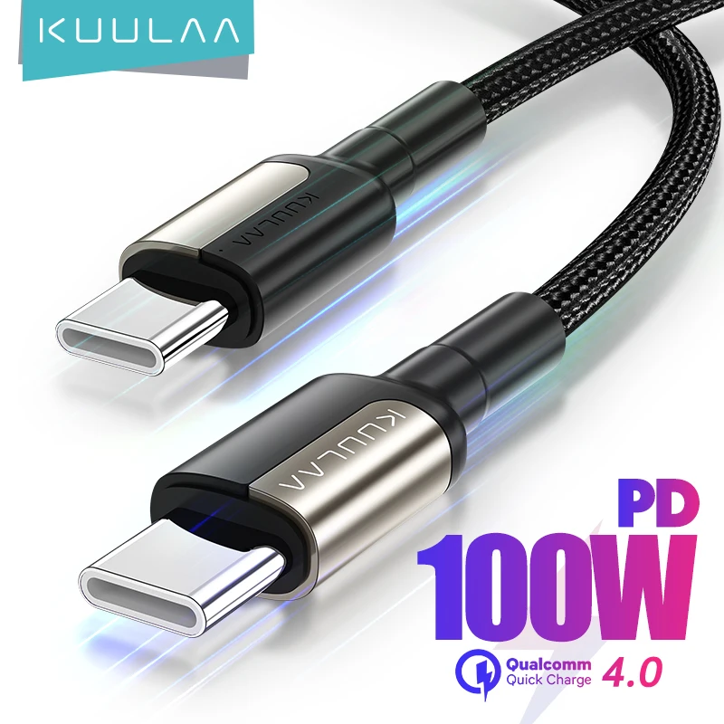 Кабель KUULAA USB Type C к для Samsung S20 S10 S9 PD 100 Вт кабель быстрой зарядки QC 4 0 зарядное