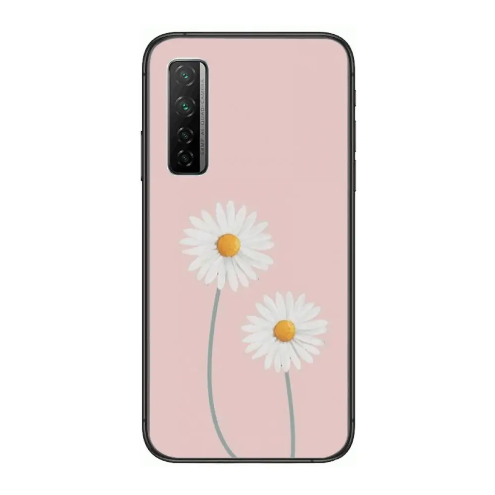 

beautiful daisy girl Phone Case For Huawei mate 40 30 10 20 40 8 9 Lite Z Pro Black Etui 3D Coque Painting Hoesjes 5g black