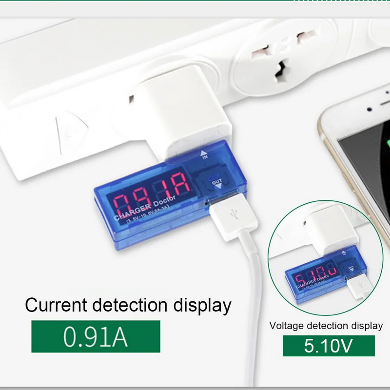 Urijk USB измеритель напряжения тока ЖК-экран мини телефон Напряжение монитор доктор портативный пластиковый мобильный мощность зарядное устройство детектор