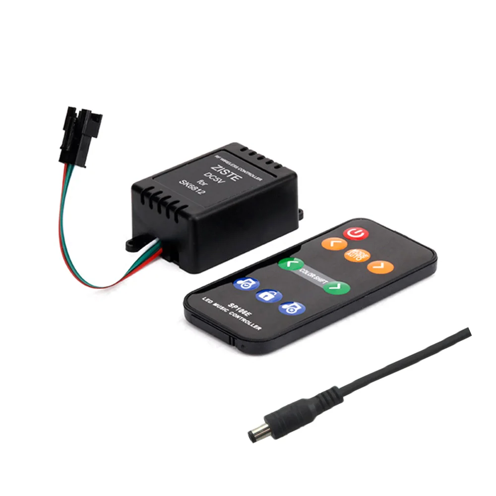 

SP106E 9keys LED Music Controller for WS2811 WS2812B SK9822 SK6812 APA102 Light Strip DC5-12V colorful music controller