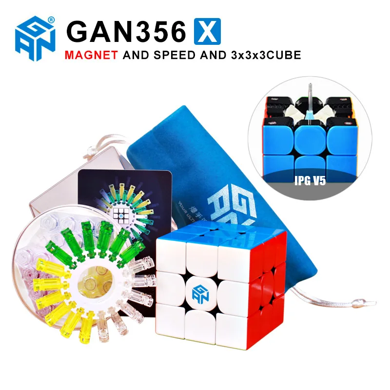 GAN356 X 3x3x3 магический Магнитный скоростной куб профессиональный gans головоломка gan354 M магниты cubo magico gan 356 R 3x3 - Цвет: GAN 356X