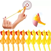 ejection chicken toy light rubber stretch slingshot finger flying creative prank game to relieve stress children adult men women
