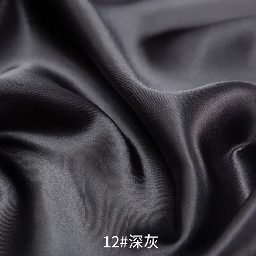 12 Dark gray Атласная ткань высокого класса, атласная ткань для платья, имитация шелковой ткани, Подарочная коробка, подкладка, ткань из сатина, одноцветная ткань - Цвет: 12 Dark gray
