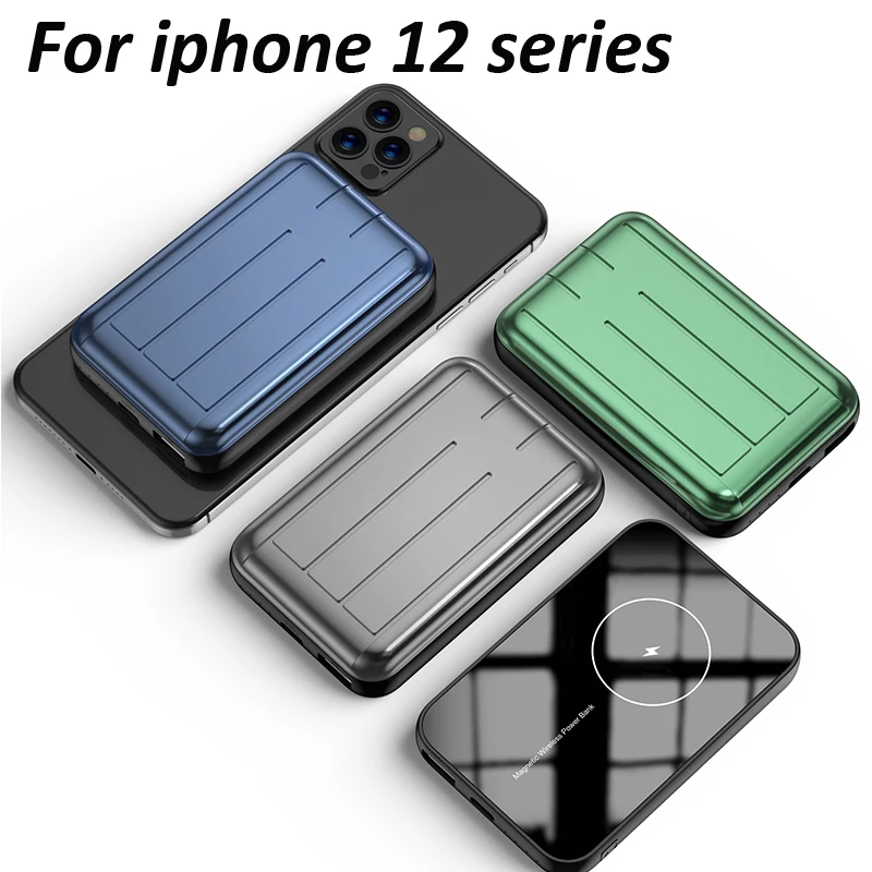 

15W Magnetic Power Bank Fast Charger For iPhone 12 12pro Max 12 Mini Portable Ultra-thin Wireless Charging Powerbank 5000mAh