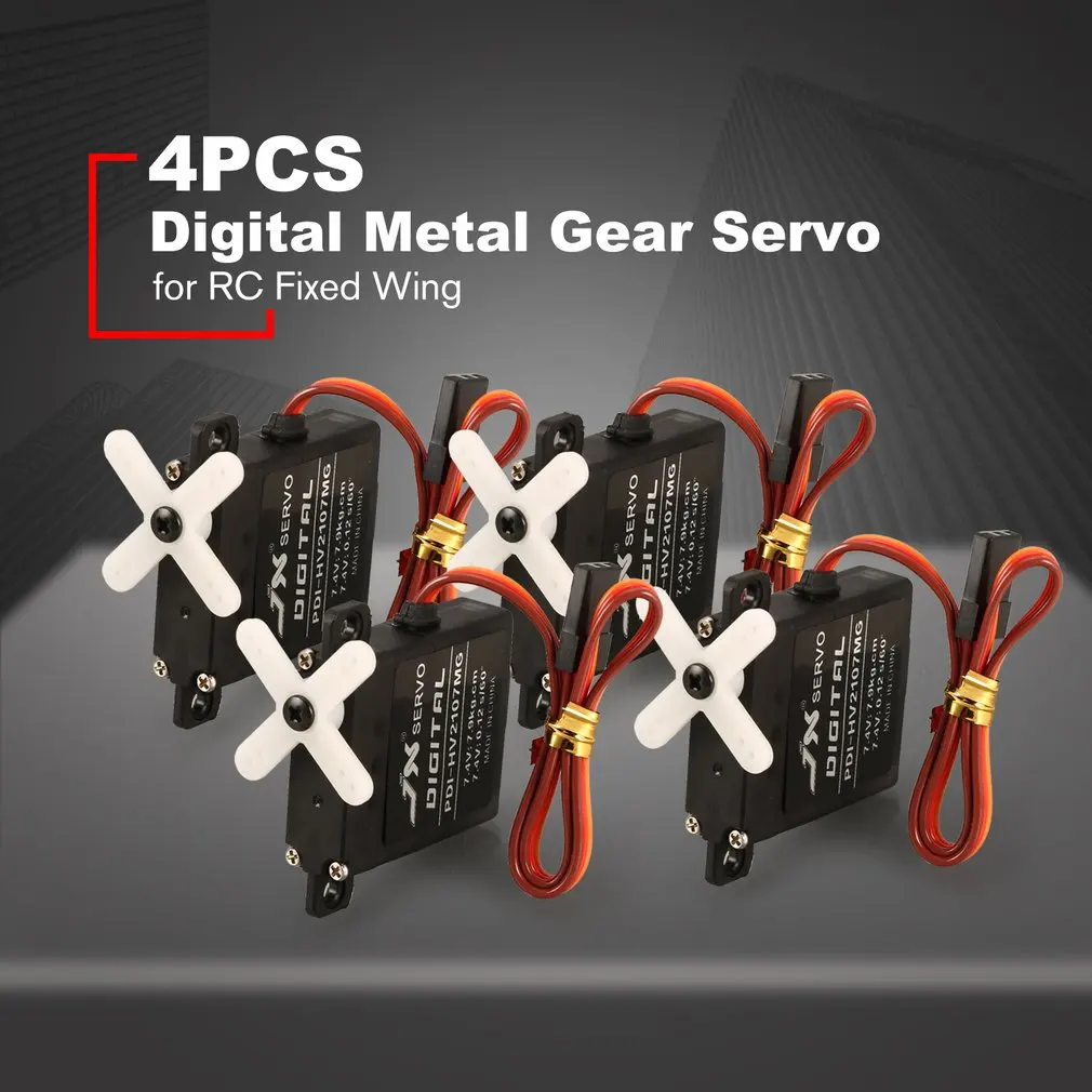 

4PCS JX PDI-HV2107MG 7.9kg Steering Torque Mini Digital Metal Gear Core Servo for RC Fixed Wing Airplane Plane