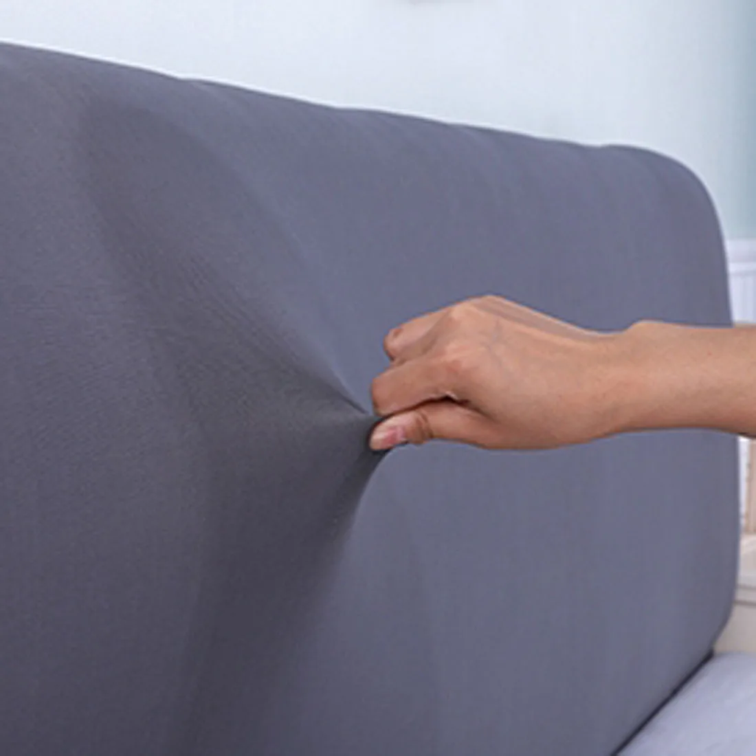 Эластичное покрывало для кровати полноразмерное однотонное защитное от