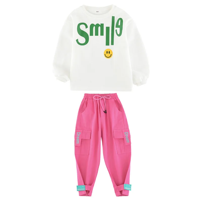 

spring kids girls clothes set 2020 new Korean teens kids top T shirt + overalls girls 2pcs girl boutique outfits