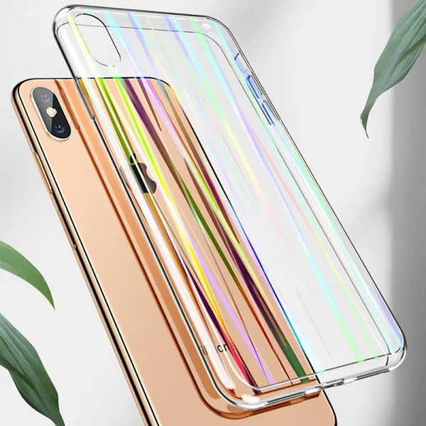 Transparent Цветной мягкий чехол с 3d-изображением русалки рыбьей чешуи для iPhone 11 Pro XS Max XR X прозрачный силиконовый чехол градиентного цвета для iPhone 7 8 6 Plus - Цвет: Transparent
