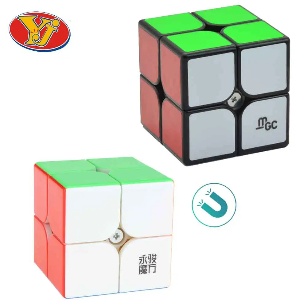 Профессиональный Магнитный куб YJ MGC2 YuPo M 2x2x2 50 мм YongJun 2x2 MGC обучающая наклейка s Наклейка волшебный куб детские игрушки
